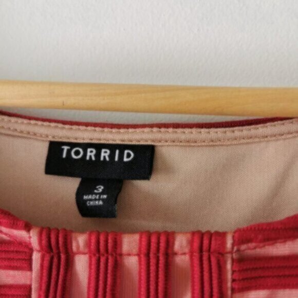 Torrid peplum striped sleeveless blouse top - Picture 6 of 6